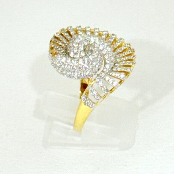 Victoria Wieck HSN Pave CZ Gold Plated Sterling (Vermeil) Ring w/Box - Size 9.25 - Picture 5 of 15